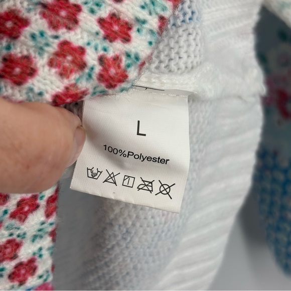 Patchwork Women Round Neck Cardigan Sweater‎ Lightweight 3/4 Sleeve Knitted - Picture 5 of 5